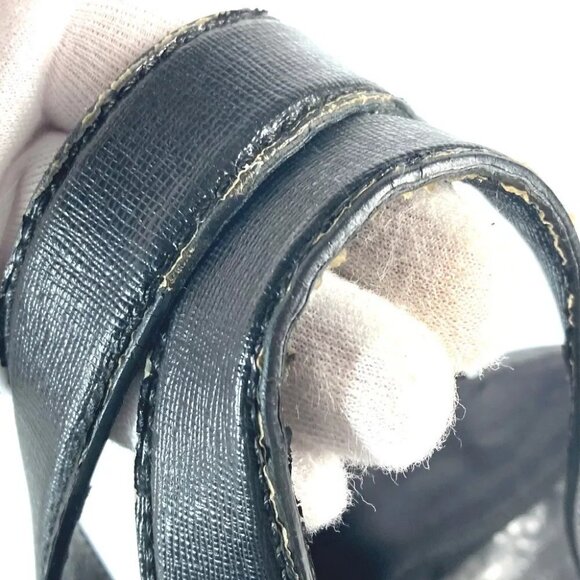 FENDI 7VA367 logo Shoulder Bag Vertical Tote Bag Nylon / Leather Black - Picture 11 of 14